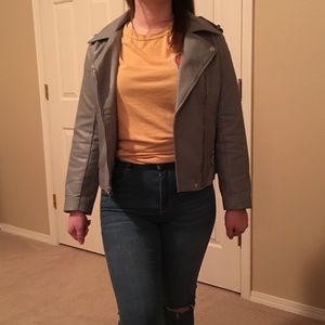 Branded new Michael Kors faux leather jacket grey